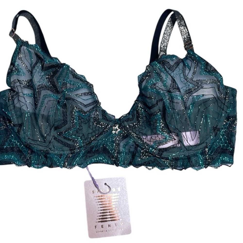 SAVAGE X FENTY SHINING STAR EMBROIDERED UNLINED DEMI BRA